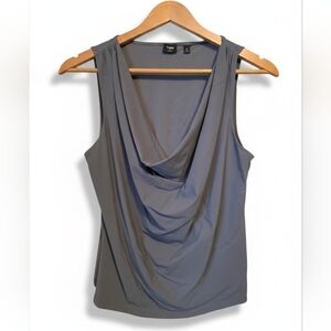 Aritzia TEN Cowl Neck Sleeveless Blouse | Soft Grey Draped Top | Size Medium
